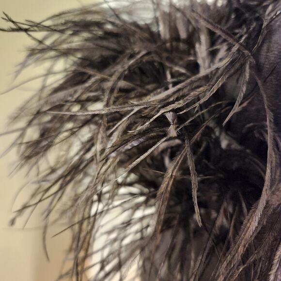 ALYCE PARIS NWT Black Sequin Mini Dress with Feathered Mesh Bodice, Size 6 - Picture 9 of 13